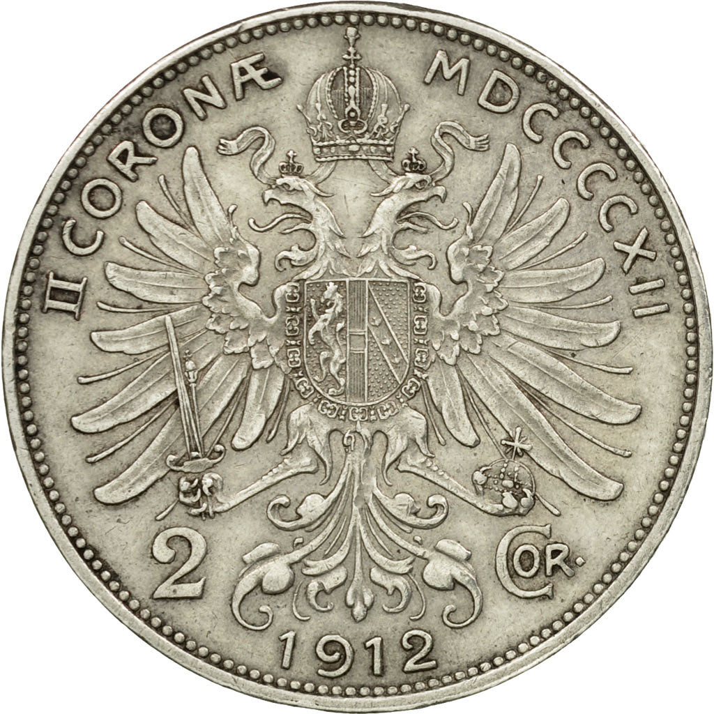 Münze, Österreich, Franz Joseph I, 2 Corona, 1912, VZ, Silber, KM:2821