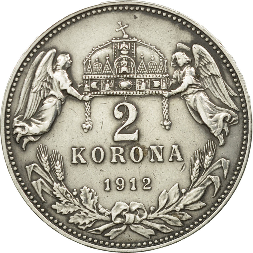 Coin, Hungary, Franz Joseph I, 2 Korona, 1912, Kormoczbanya, AU(50-53), Silver