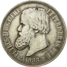 Coin, Brazil, Pedro II, 1000 Reis, 1888, EF(40-45), Silver, KM:481