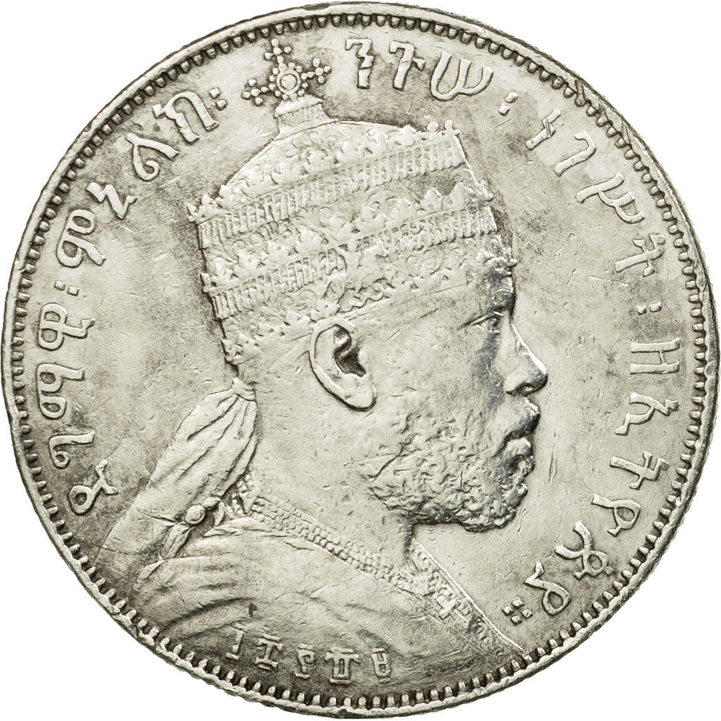 Münze, Äthiopien, Menelik II, 1/2 Birr, 1889 (1897), Paris, SS, Silber, KM:4
