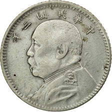 Moneta, CINESE, REPUBBLICA, 10 Cents, 1 Chiao, 1914, BB, Argento, KM:326