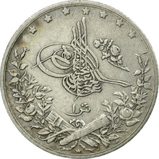 Coin, Egypt, Abdul Hamid II, Qirsh, 1884 (AH 1293/10), Misr, AU(50-53), Silver