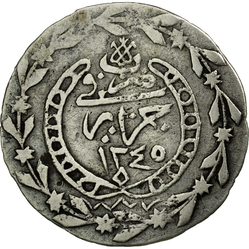 Coin, Algeria, ALGIERS, Mahmud II, 1/6 Budju, Tugrali-ness-flik, 1829 (AH 1245)