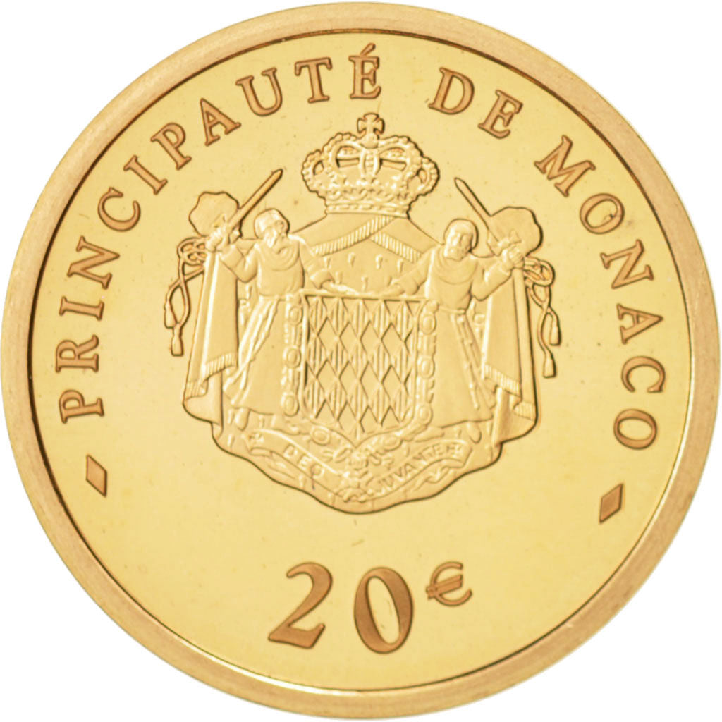 Monaco, 20 Euro, 2008, MS(65-70), Gold, Gadoury:4, KM:198