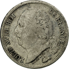Coin, France, Louis XVIII, 1/2 Franc, 1823, Paris, VF(20-25), Silver