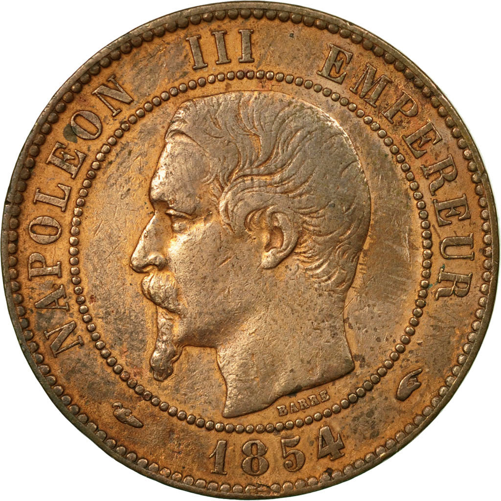 Moneta, Francia, Napoleon III, Napoléon III, 10 Centimes, 1854, Paris, MB+