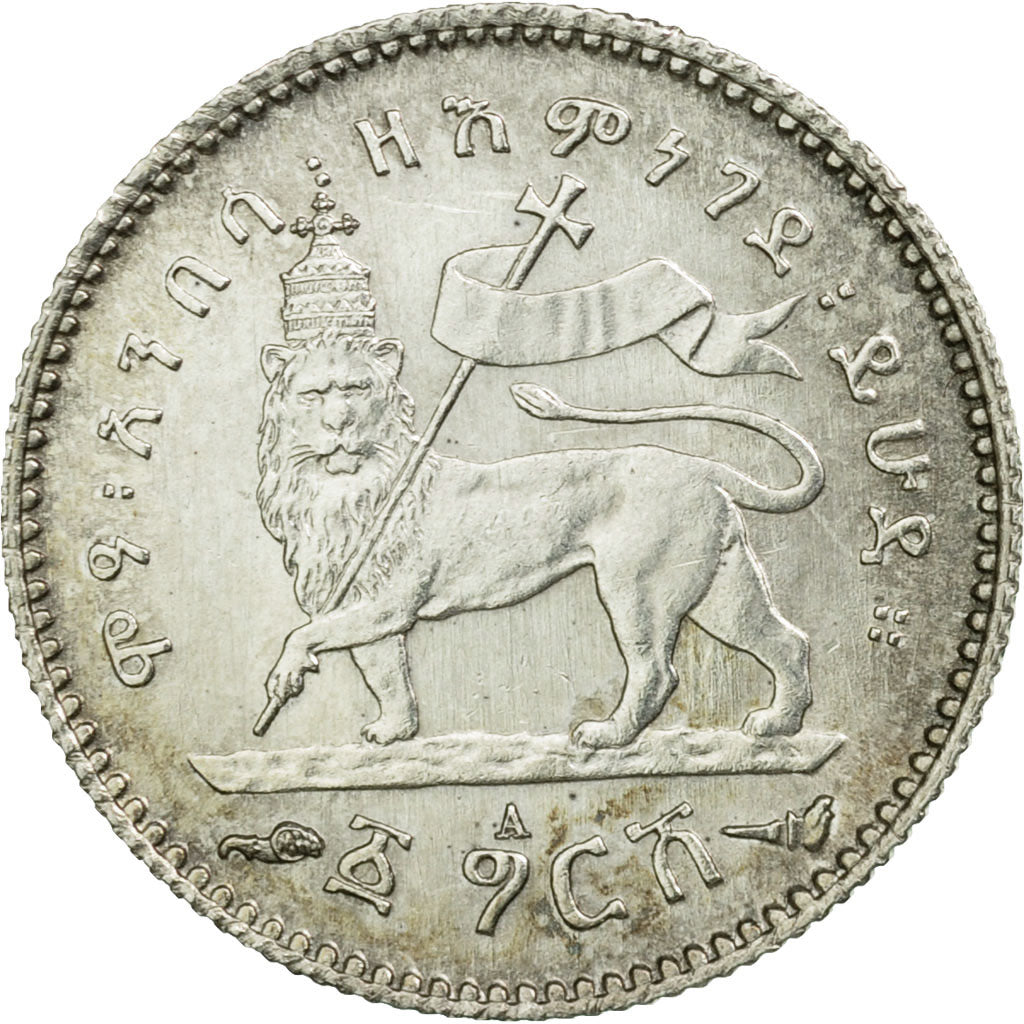 Coin, Ethiopia, Menelik II, Gersh, 1903 (EE 1895), Paris, MS(60-62), Silver