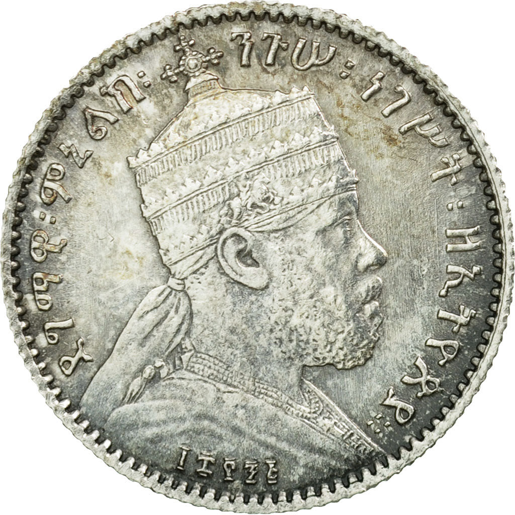 Coin, Ethiopia, Menelik II, Gersh, 1903 (EE 1895), Paris, MS(60-62), Silver