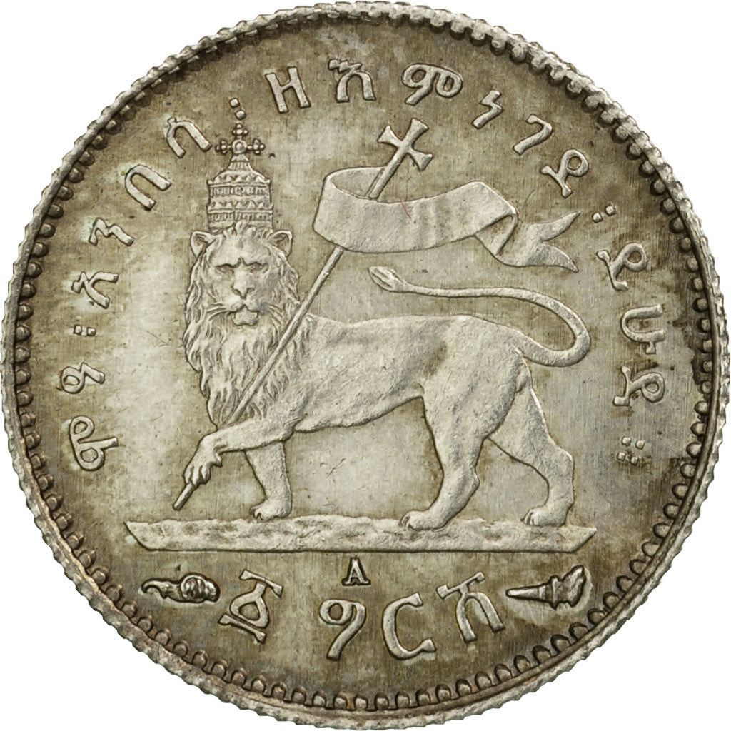 Coin, Ethiopia, Menelik II, Gersh, 1903 (EE 1895), Paris, MS(60-62), Silver