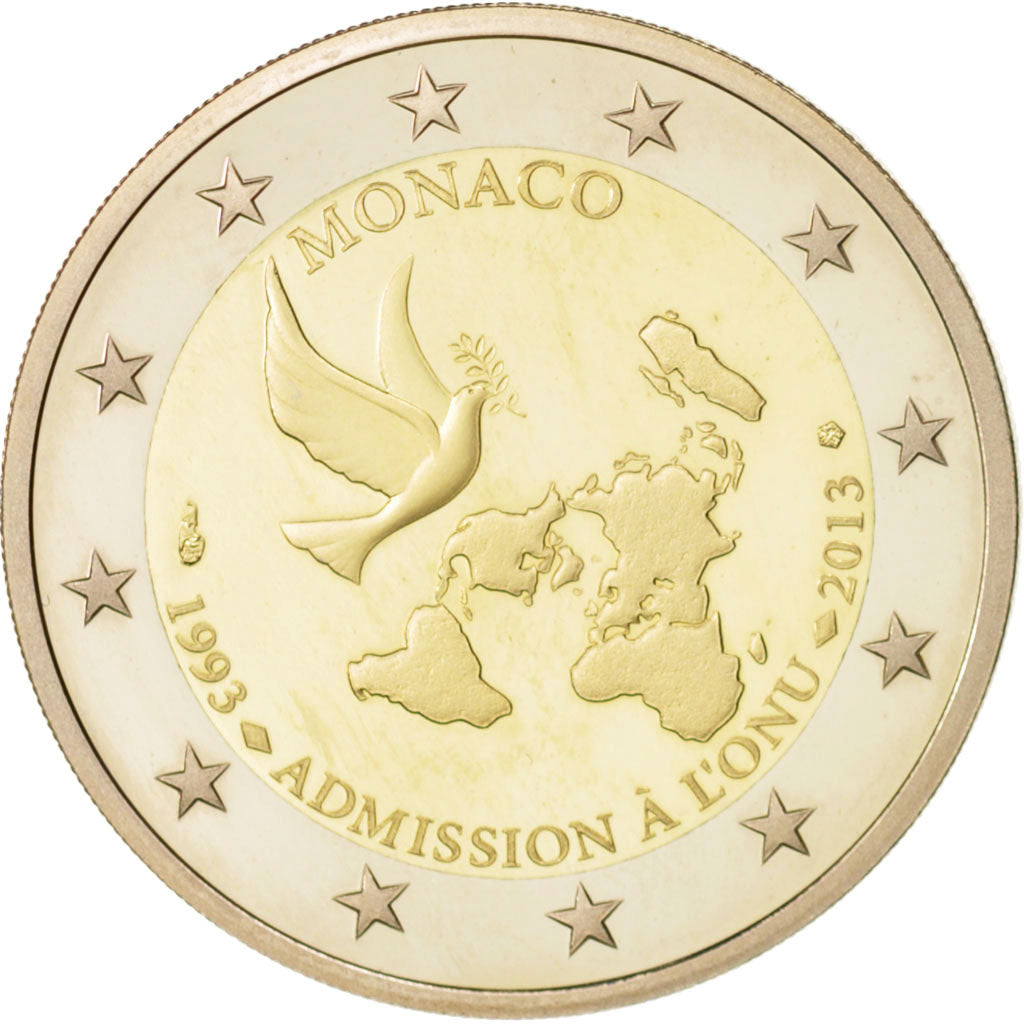 Monaco, 2 Euro, 2013, MS(65-70), Bi-Metallic