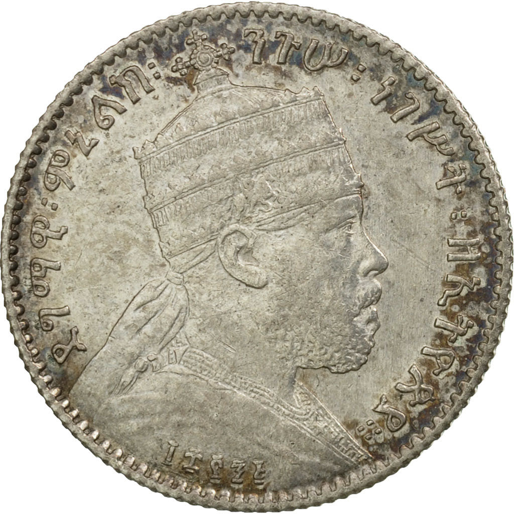 Coin, Ethiopia, Menelik II, Gersh, 1903 (EE 1895), Paris, AU(55-58), Silver