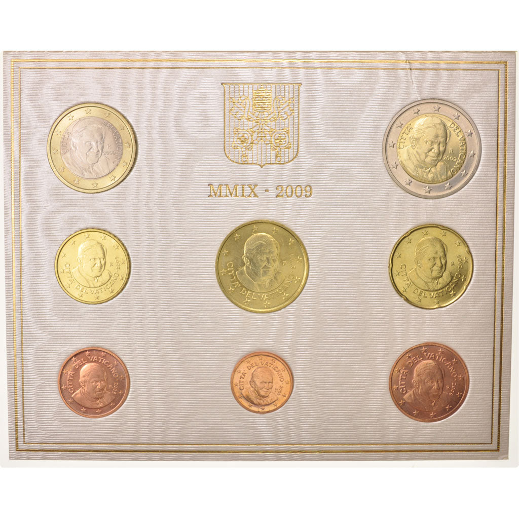 Vatican, 1 Cent to 2 Euro, 2009, Mint Set, Bi-Metallic