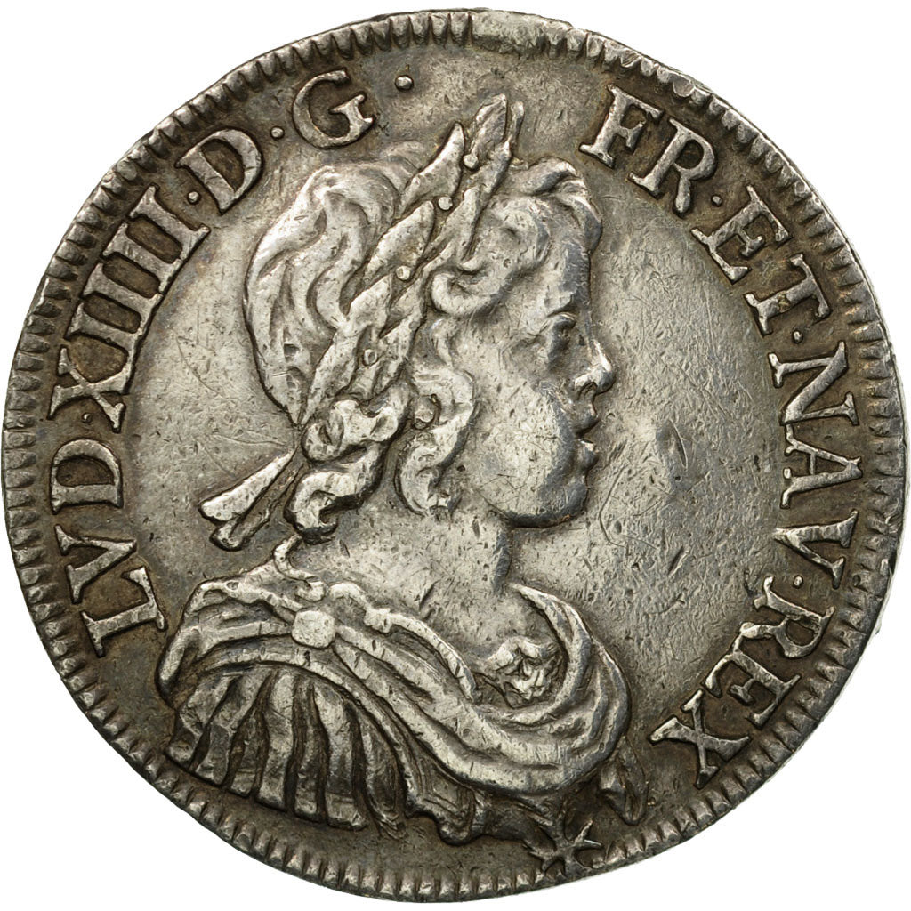 Coin, France, Louis XIV, 1/2 Écu à la mèche courte, 1643, Paris