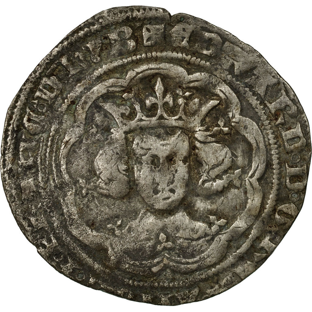 Munten, Groot Bretagne, Edward III, Gros, 1354-1355, London, ZG+, Zilver