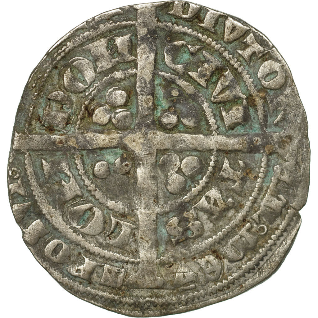 Munten, Groot Bretagne, Edward III, Gros, 1354-1355, London, ZG+, Zilver