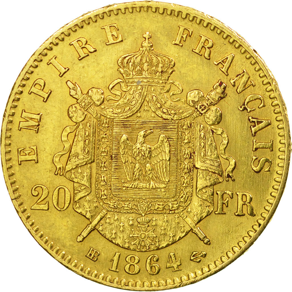 Münze, Frankreich, Napoleon III, Napoléon III, 20 Francs, 1864, Strasbourg