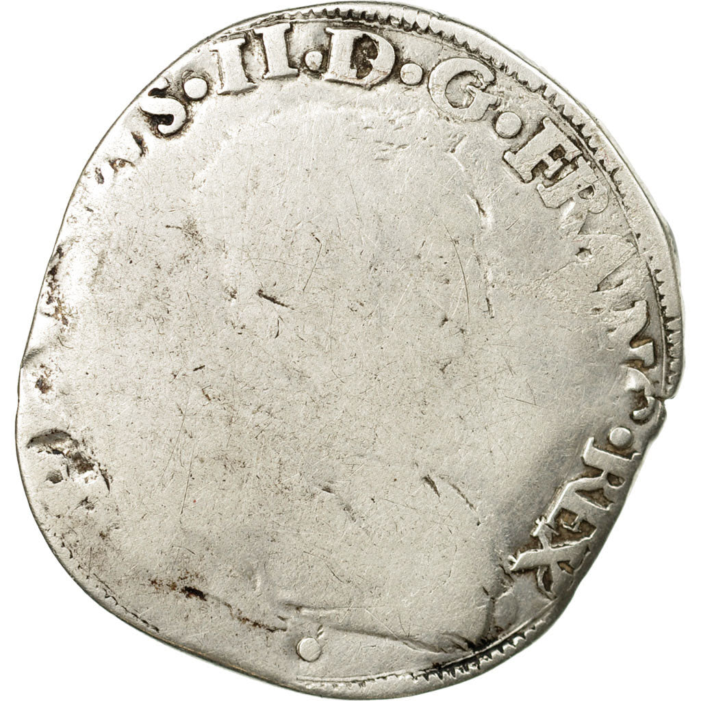 Coin, France, François II, Teston, 1560, Nantes, VG(8-10), Silver, Sombart:4558