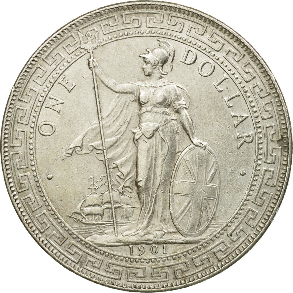 Coin, Great Britain, Britannia, Dollar, 1901, Bombay, AU(55-58)