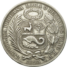 Moneda, Perú, Sol, 1895, Lima, EBC, Plata, KM:196.26