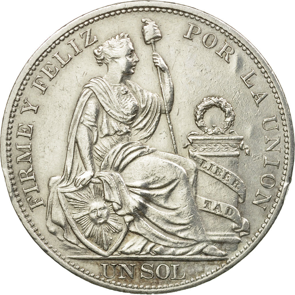 Moneda, Perú, Sol, 1895, Lima, EBC, Plata, KM:196.26