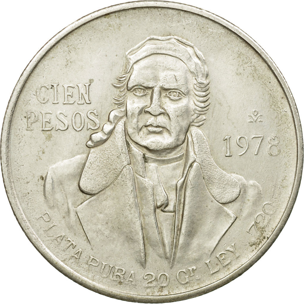 Coin, Mexico, 100 Pesos, 1978, Mexico City, AU(50-53), Silver, KM:483.2
