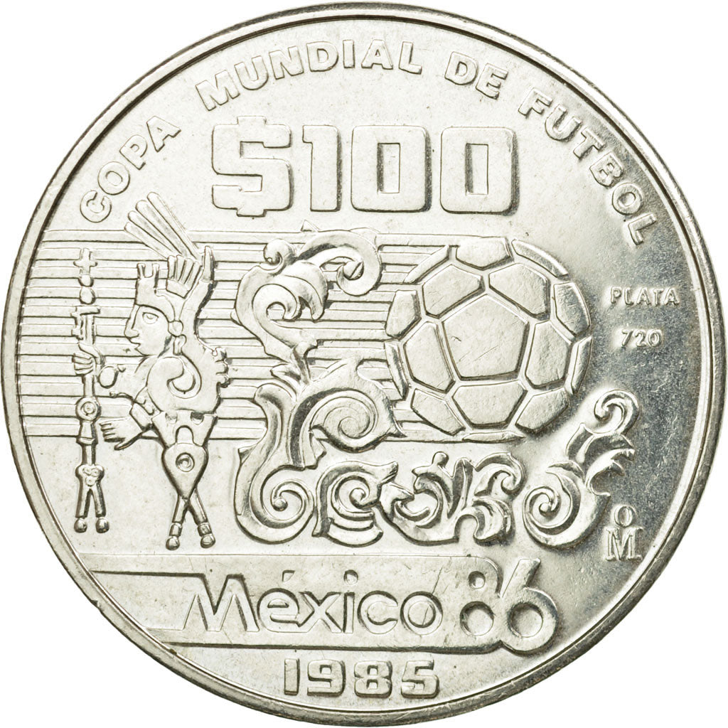 Moneta, Messico, 100 Pesos, 1985, Mexico City, SPL, Argento, KM:499