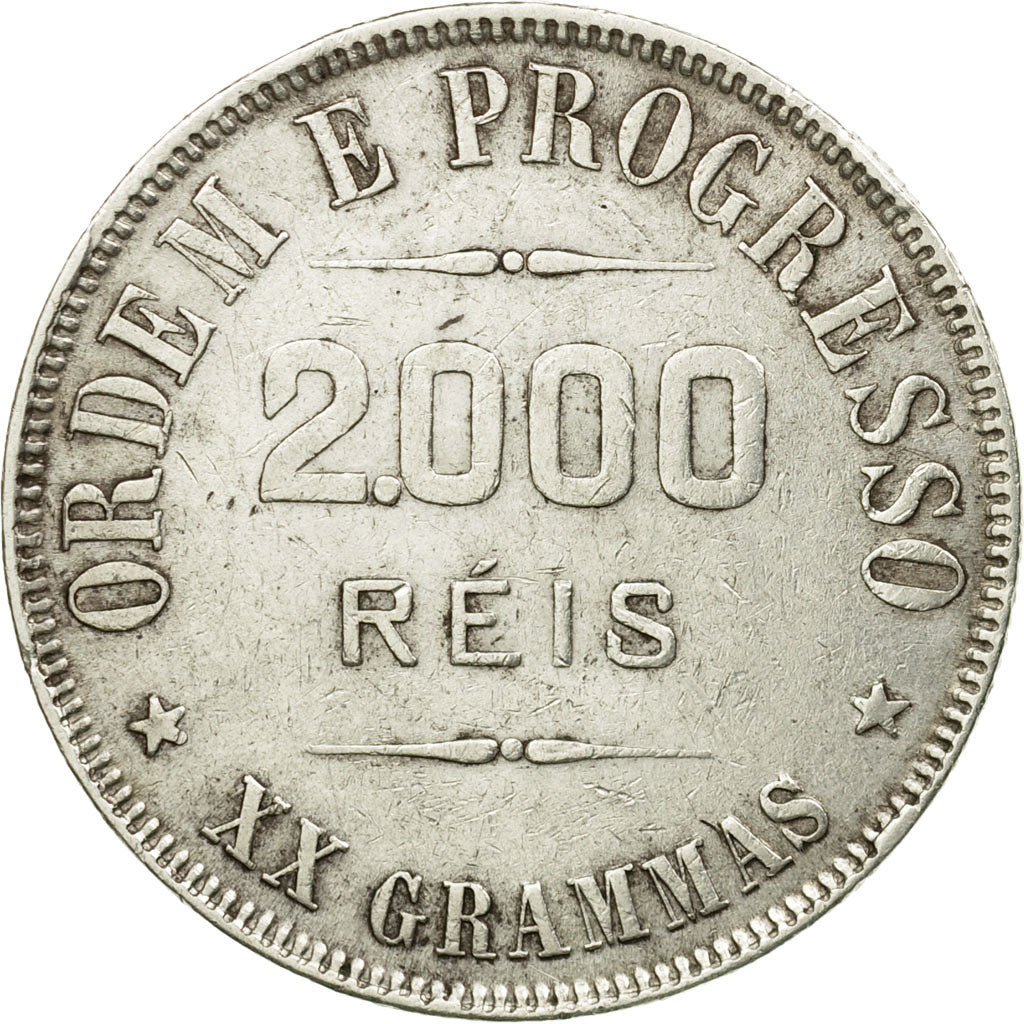 Coin, Brazil, 2000 Reis, 1907, VF(30-35), Silver, KM:508
