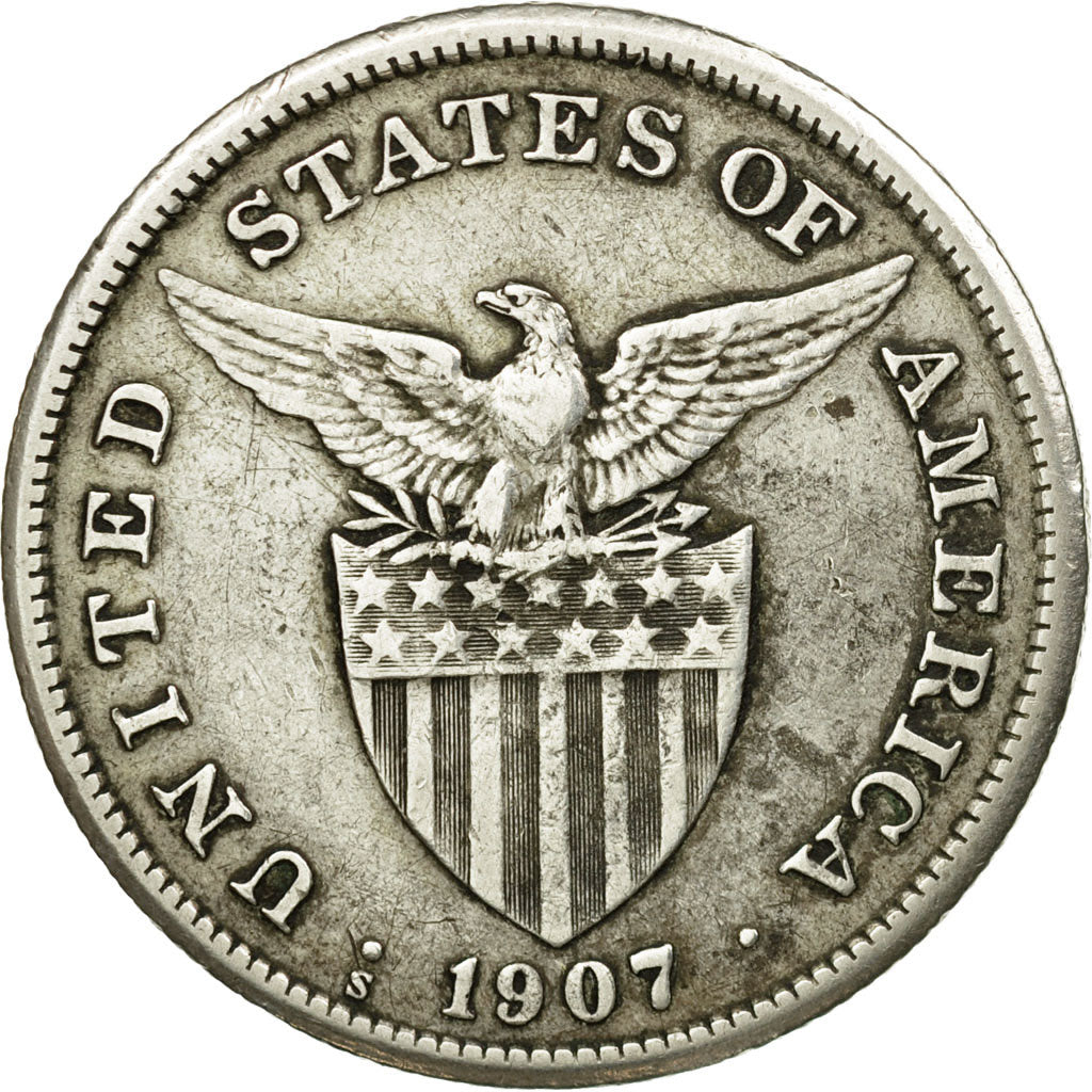 Coin, Philippines, Peso, 1907, San Francisco, VF(30-35), Silver, KM:172