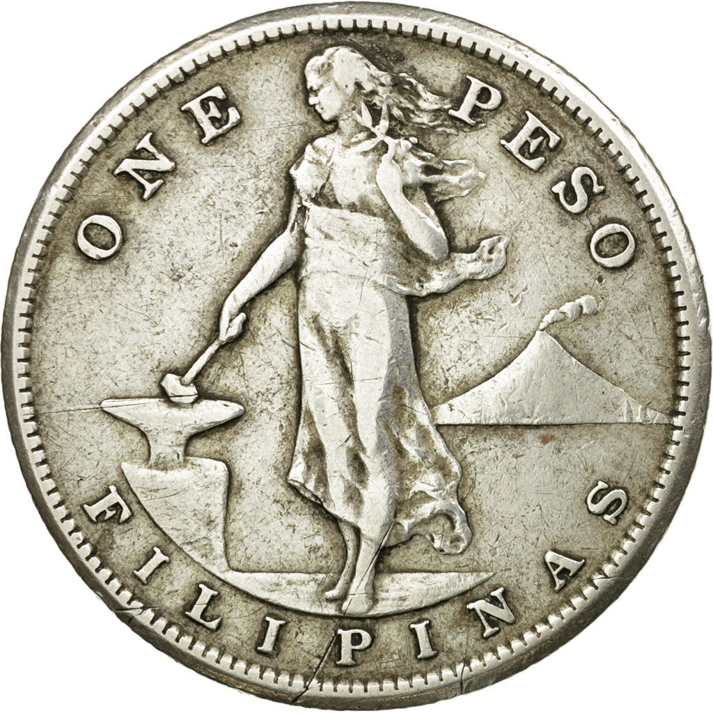 Coin, Philippines, Peso, 1907, San Francisco, VF(30-35), Silver, KM:172
