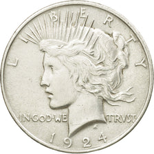 Monnaie, États-Unis, Peace Dollar, 1924, Philadelphie, TTB