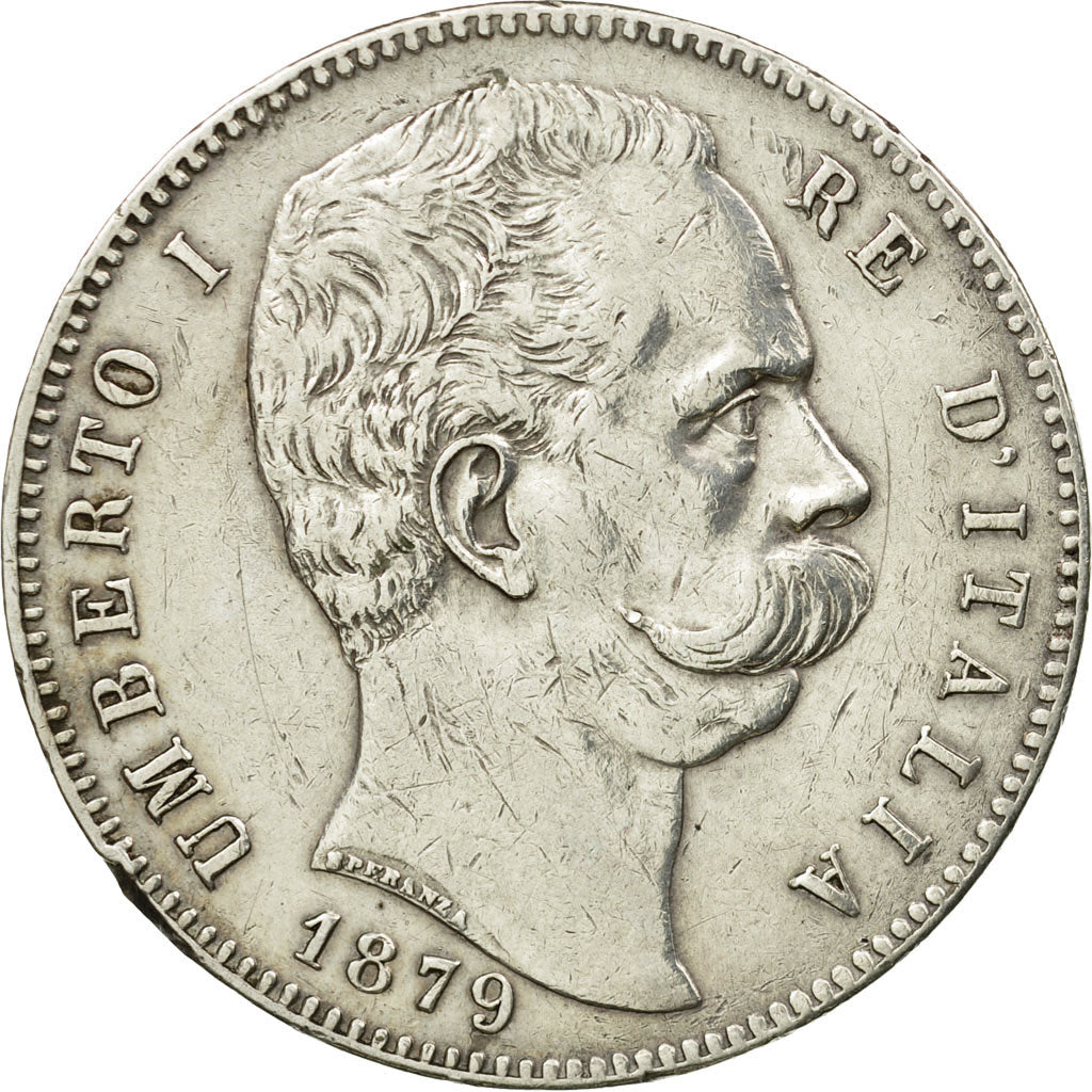 Coin, Italy, Umberto I, 5 Lire, 1879, Rome, EF(40-45), Silver, KM:20