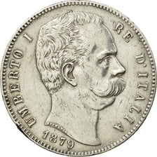 Coin, Italy, Umberto I, 5 Lire, 1879, Rome, EF(40-45), Silver, KM:20