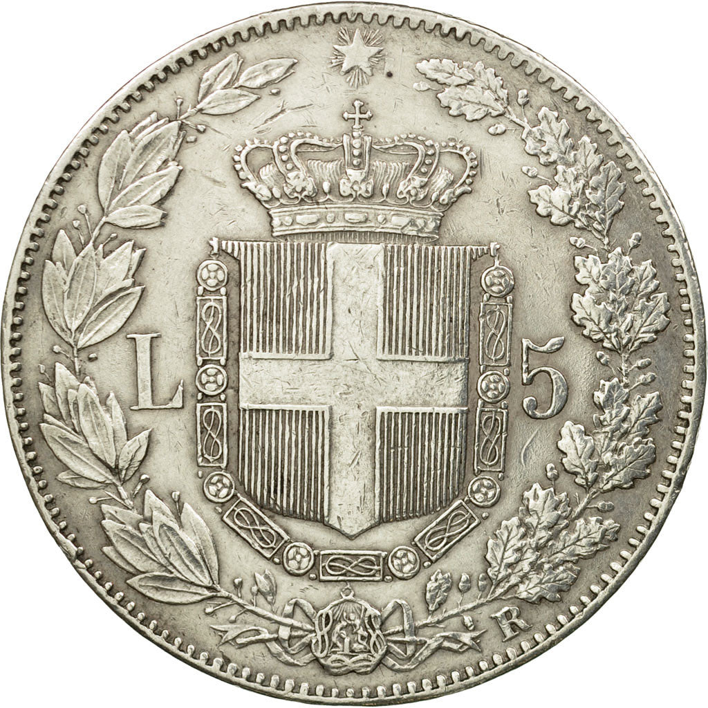 Coin, Italy, Umberto I, 5 Lire, 1879, Rome, EF(40-45), Silver, KM:20
