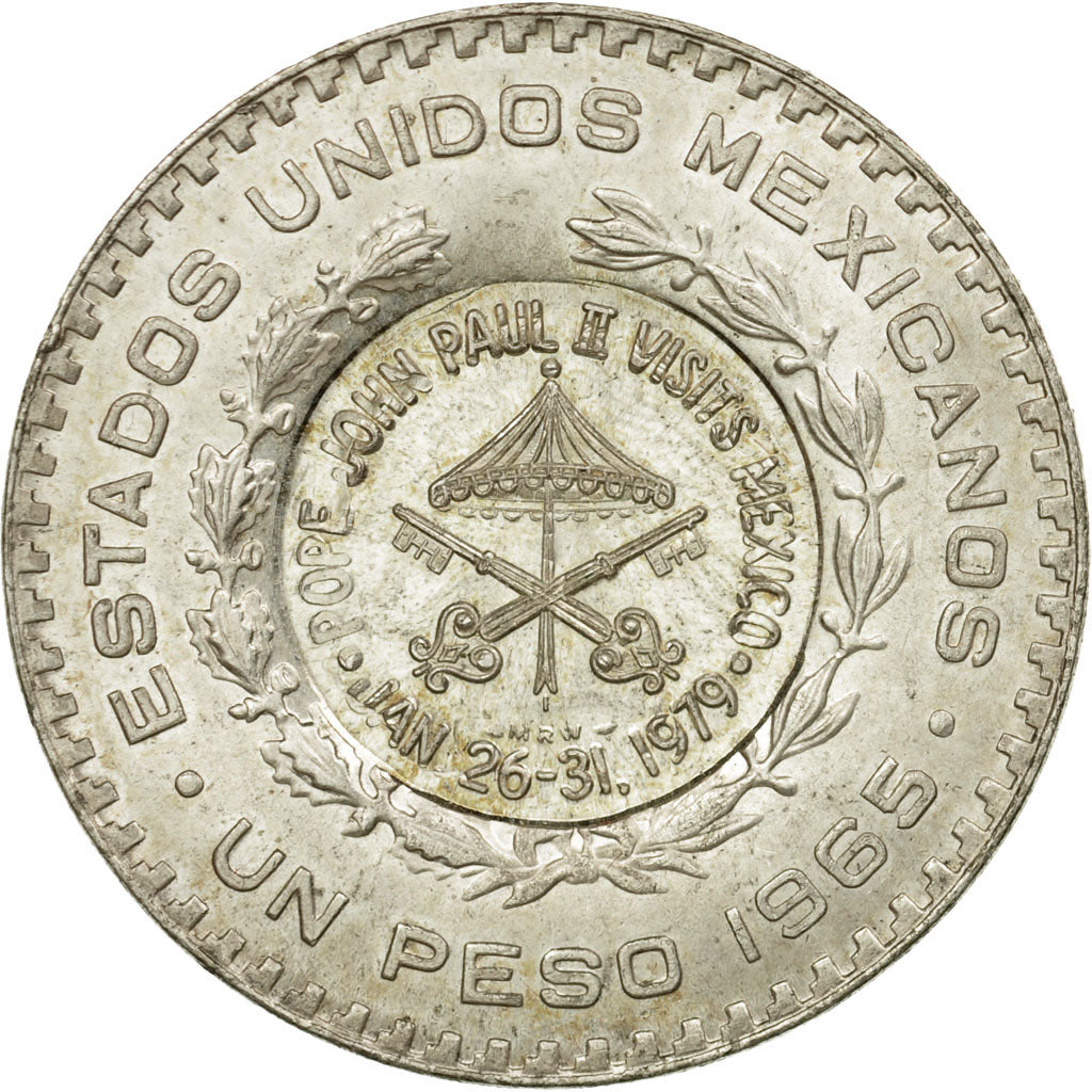 Moneta, Messico, Peso, 1979, Mexico City, Countermark, SPL-, Argento, KM:459