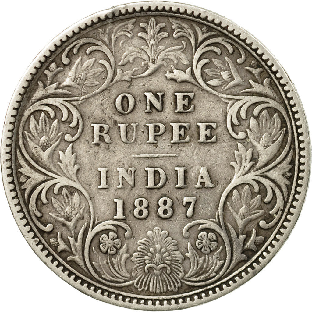 Monnaie, INDIA-BRITISH, Victoria, Rupee, 1887, Bombay, TB+, Argent, KM:492