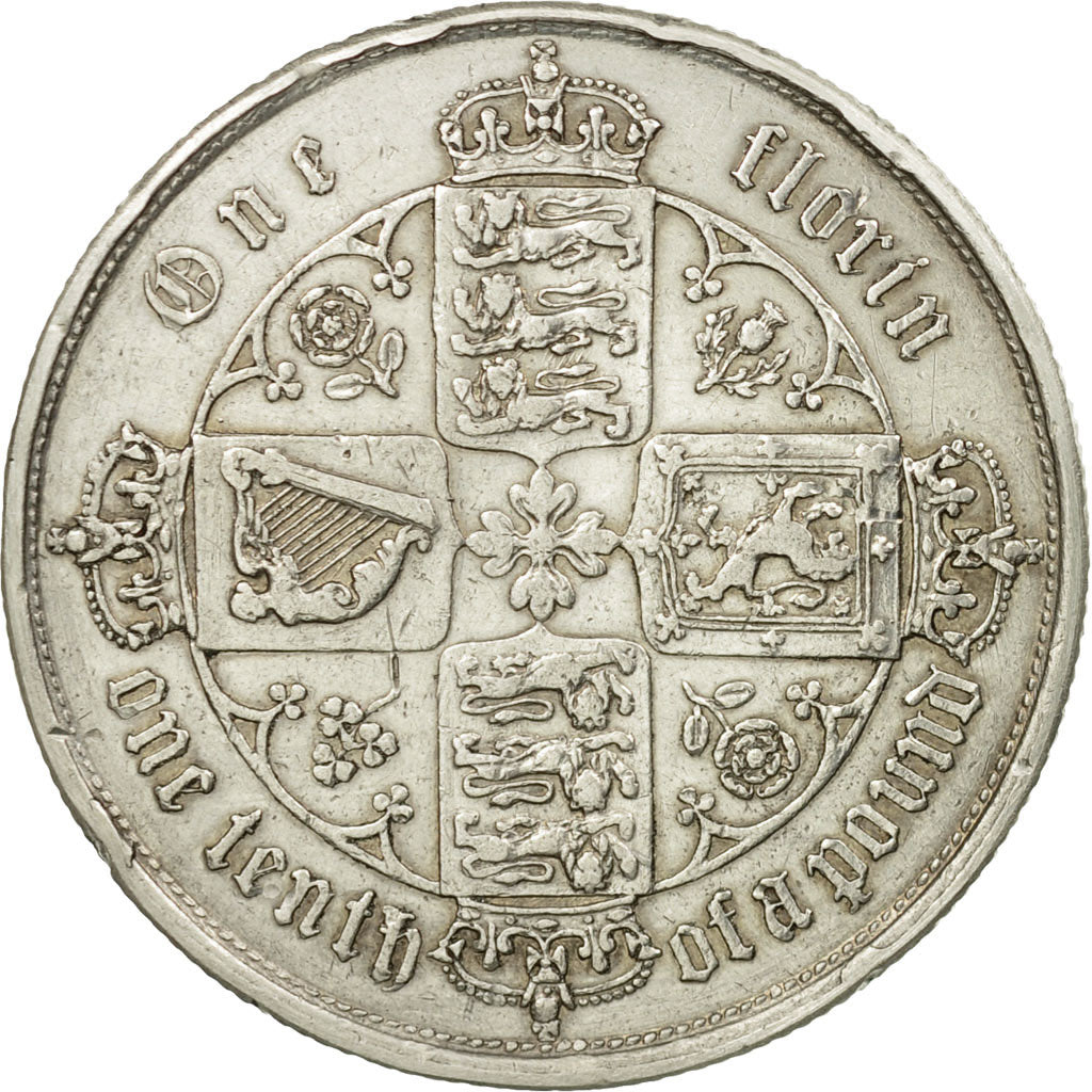 Coin, Great Britain, Victoria, Florin, Two Shillings, 1855, London, EF(40-45)