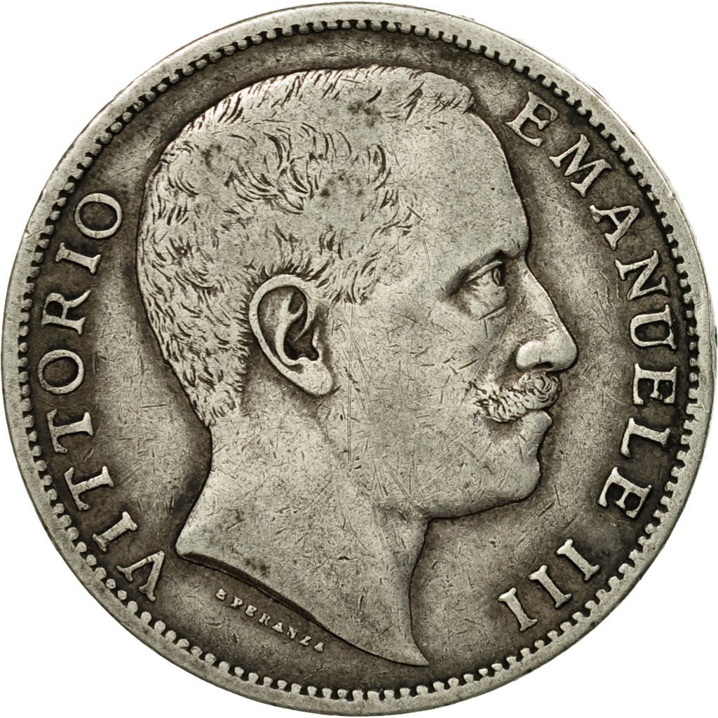 Moneta, Italia, Vittorio Emanuele III, 2 Lire, 1905, Rome, MB+, Argento, KM:33