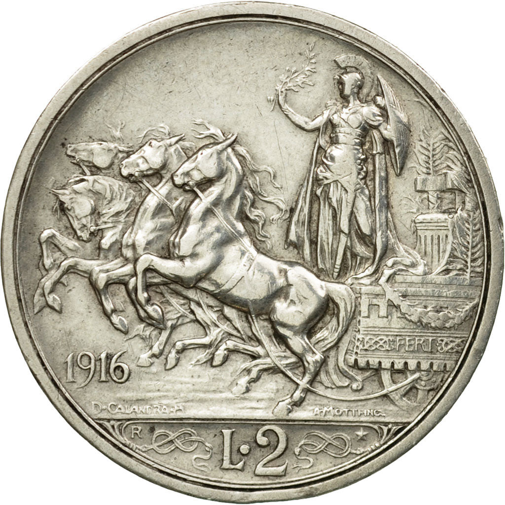Münze, Italien, Vittorio Emanuele III, 2 Lire, 1916, Rome, SS, Silber, KM:55