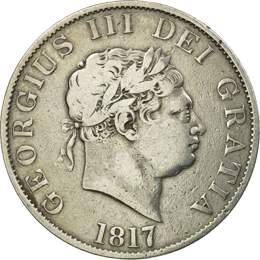 Coin, Great Britain, George III, 1/2 Crown, 1817, VF(20-25), Silver, KM:672