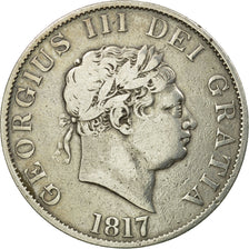 Coin, Great Britain, George III, 1/2 Crown, 1817, VF(20-25), Silver, KM:672