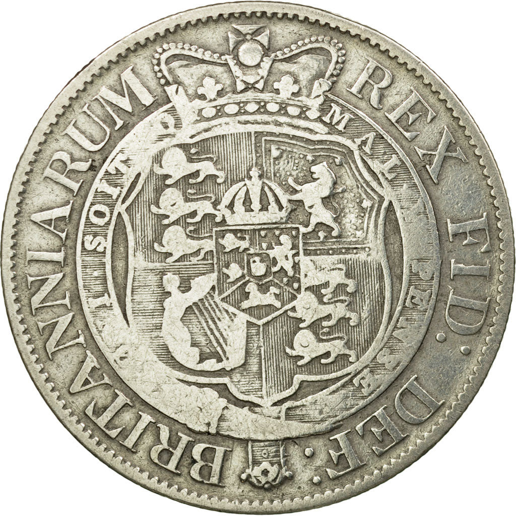 Coin, Great Britain, George III, 1/2 Crown, 1817, VF(20-25), Silver, KM:672
