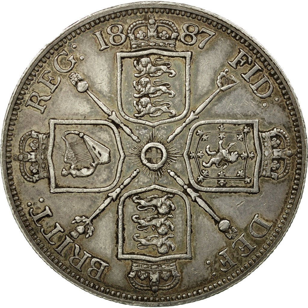 Coin, Great Britain, Victoria, Double Florin, 1887, EF(40-45), Silver, KM:763