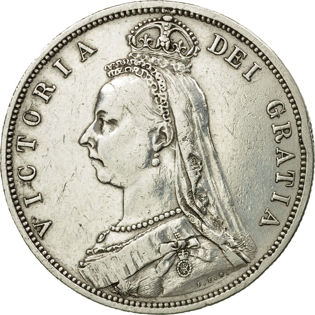 Coin, Great Britain, Victoria, 1/2 Crown, 1887, London, AU(50-53), Silver