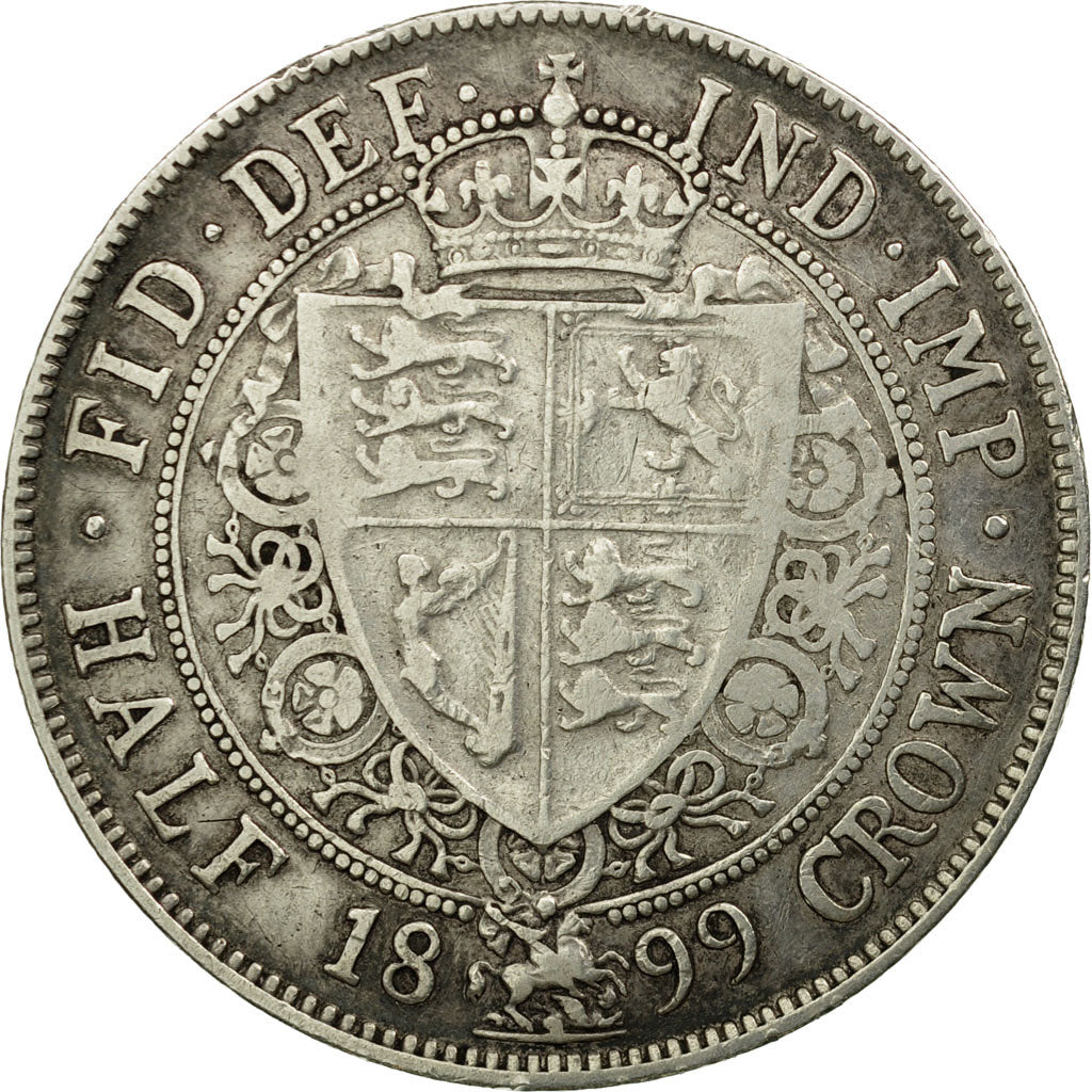 Coin, Great Britain, Victoria, 1/2 Crown, 1899, VF(30-35), Silver, KM:782