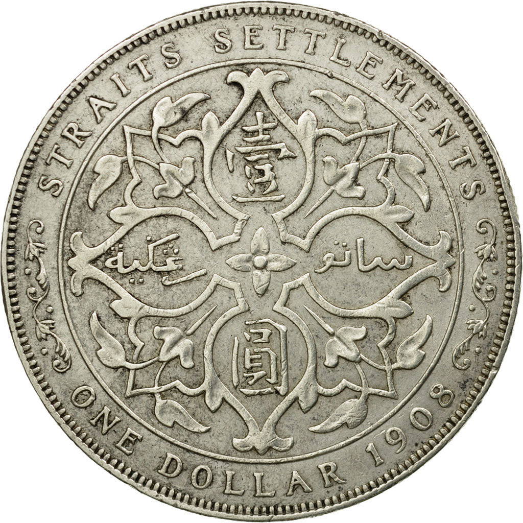 Moneta, Insediamenti dello Stretto, Edward VII, Dollar, 1908, Bombay, BB