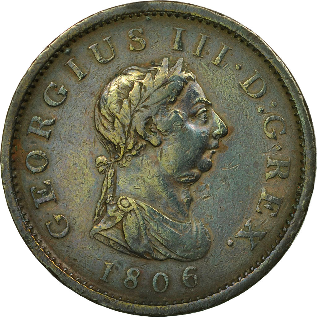 Coin, Great Britain, George III, Penny, 1806, Soho, VF(30-35), Copper, KM:663