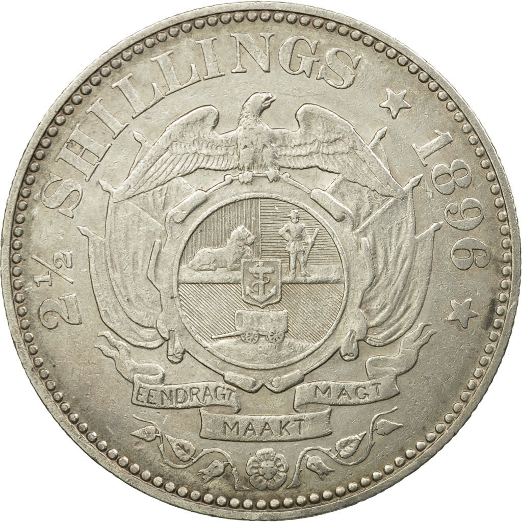 Coin, South Africa, 2-1/2 Shillings, 1896, EF(40-45), Silver, KM:7