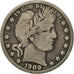Monnaie, États-Unis, Barber Half Dollar, 1909, San Francisco, B+