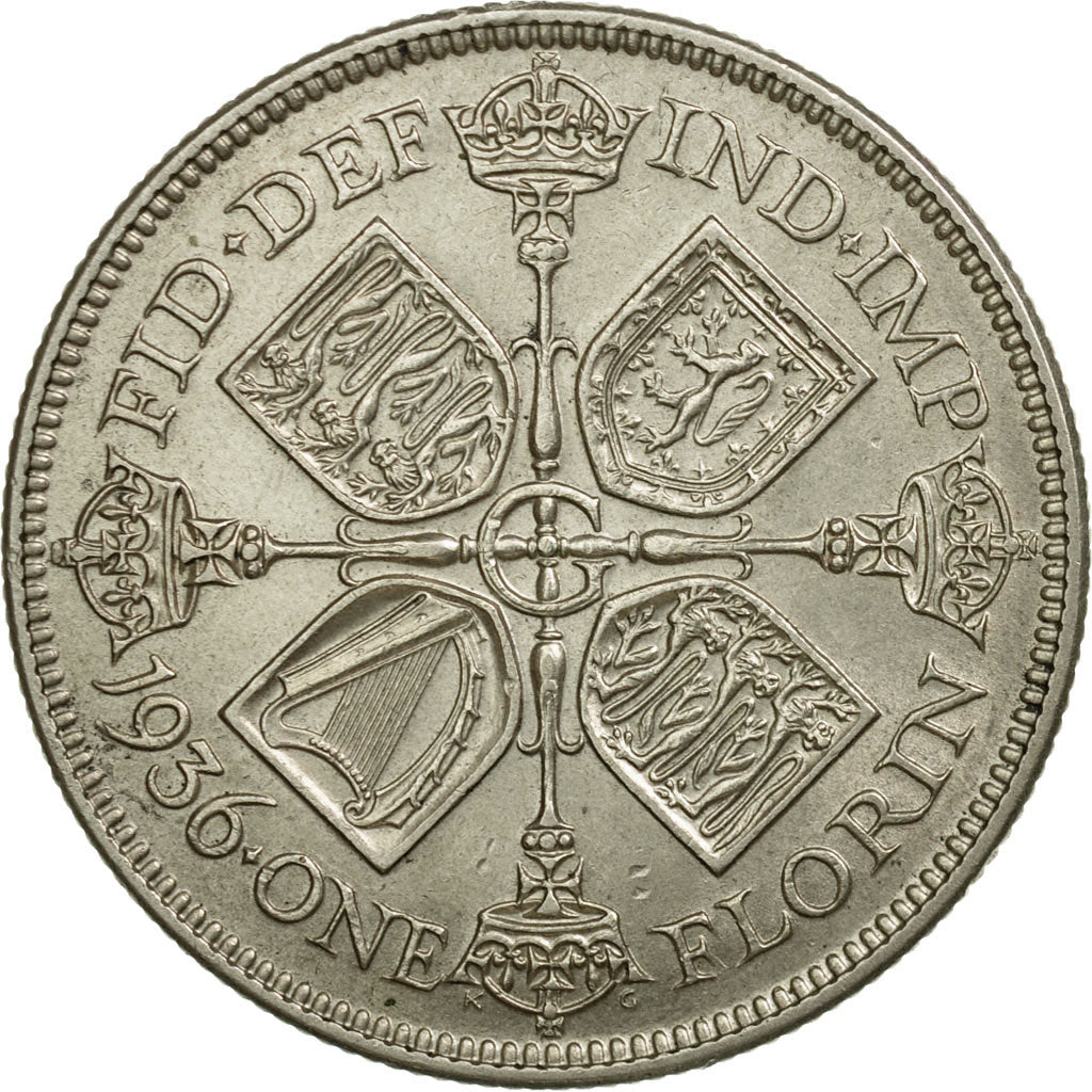 Coin, Great Britain, George V, Florin, Two Shillings, 1936, MS(60-62), Silver