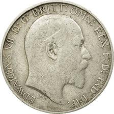 Moneda, Gran Bretaña, Edward VII, Florin, Two Shillings, 1908, BC+, Plata